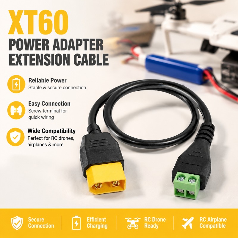 Drone Battery Balance Charger - XT60 Connector Male Female To 2