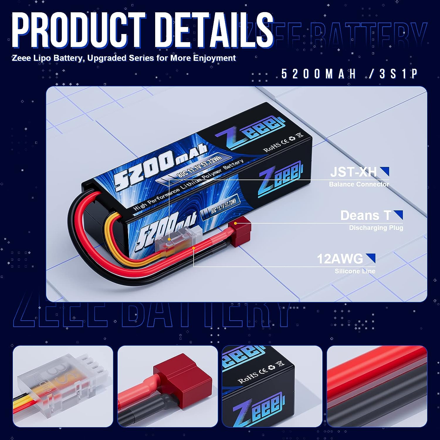 1/2pcs Zeee 3S 5200mAh Lipo Ba - Drone Battery 4S review and price